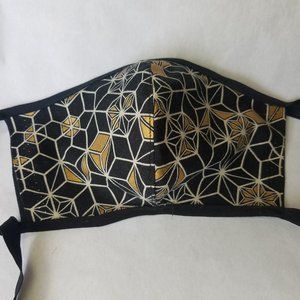 Cotton Cloth Face Mask Contoured Reversible Print